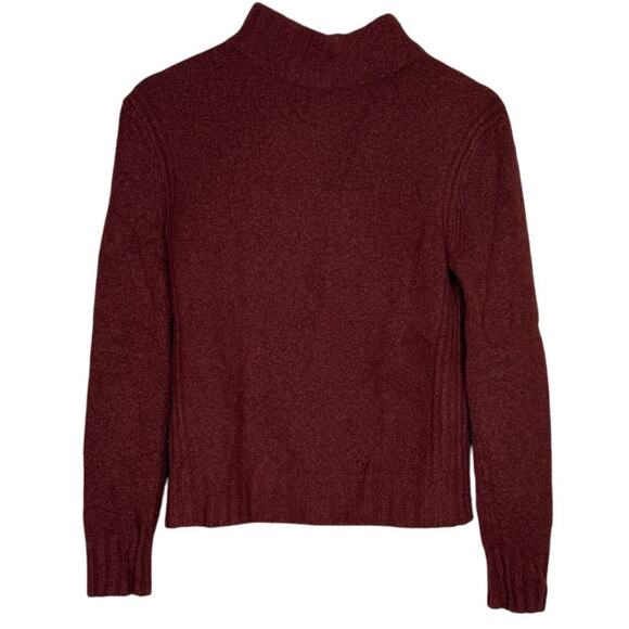 J. Crew Point Sur Alpaca Wool Mock Neck Long Sleeve Knit Sweater XS Burnt Brown - Picture 1 of 15